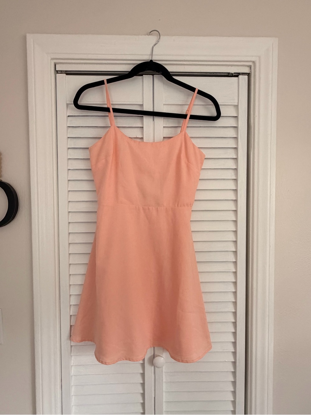 Women's Peach Spaghetti-Strap A-Line Dress